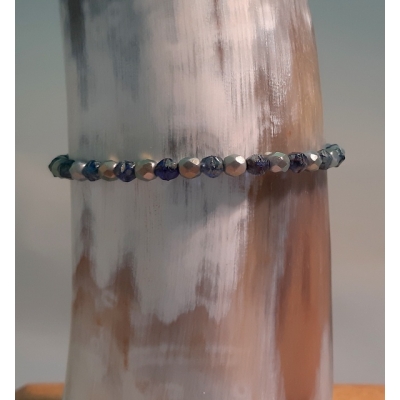 schuifarmbandje blauw facet schuifarmbandje blauw facet